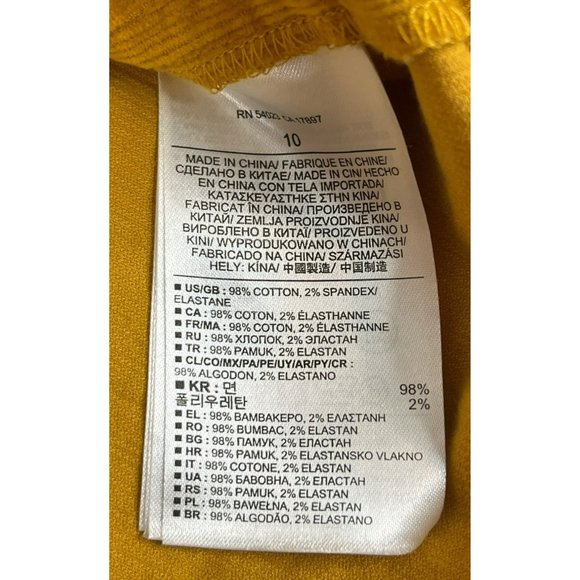 Banana Republic Mini skirt Women's 10 Corduroy Yellow Cotton Spandex Elastane - Picture 5 of 6